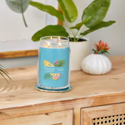 Yankee Candle Bahama Breeze Scented  Signature 20oz Large Jar 2-Wick Candle  Over 60 Hours of Burn Time