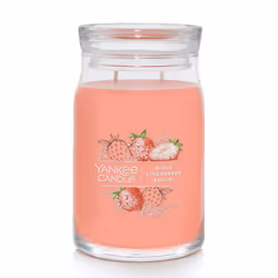 Yankee Candle White Strawberry Bellini Scented Signature 20oz Large Jar 2-Wick Candle Over 60 Hours of Burn Time