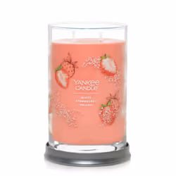 Yankee Candle White Strawberry Bellini Scented Signature 20oz Large Tumbler 2-Wick Candle Over 60 Hours of Burn Time