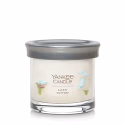 Yankee Candle Clean Cotton Scented  Signature 4.3oz Small Tumbler Single Wick Candle  Over 20 Hours of Burn Time
