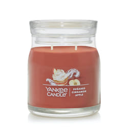 Yankee Candle Sugared Cinnamon Apple Scented Signature 13oz Medium Jar 2-Wick Candle Over 35 Hours of Burn Time