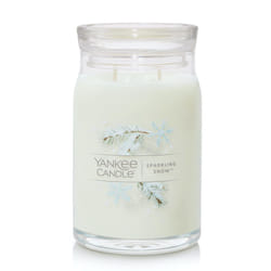 Yankee Candle Sparkling Snow Scented  Signature 20oz Large Jar 2-Wick Candle  Over 60 Hours of Burn Time  Christmas | Holiday Candle