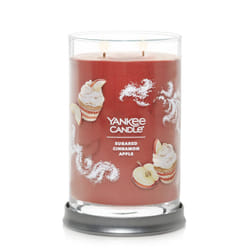 Yankee Candle Sugared Cinnamon Apple Scented  Signature 20oz Large Tumbler 2-Wick Candle  Over 60 Hours of Burn Time