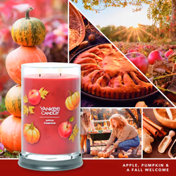 Yankee Candle Autumn Leaves Scented Signature 20oz Large Tumbler 2-Wick Candle Over 60 Hours of Burn Time
