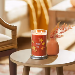 Yankee Candle Autumn Leaves Scented Signature 20oz Large Tumbler 2-Wick Candle Over 60 Hours of Burn Time