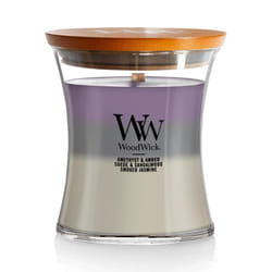 WoodWick Amethyst Sky Scented Trilogy Medium Hourglass Candle  Crackles as it Burns  Great for Gifting 9.7oz
