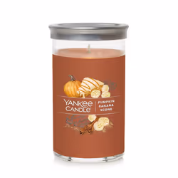 Yankee Candle Pumpkin Banana Scone Signature Medium Pillar Candle - 14.25oz Dark Orange - Soy Wax Blend Metal Lid Coaster - ...