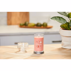 Yankee Candle White Strawberry Bellini Signature Medium Pillar Candle  14.25oz