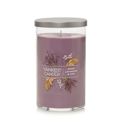 Yankee Candle Dried Lavender & Oak Signature Medium Pillar Candle - 14.25oz  Medium Purple - Soy Wax Blend  Metal Lid Coaster - Home & Kitchen D?cor