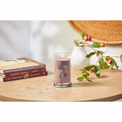 Yankee Candle Dried Lavender & Oak Signature Medium Pillar Candle - 14.25oz  Medium Purple - Soy Wax Blend  Metal Lid Coaster - Home & Kitchen D?cor