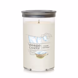 Yankee Candle Clean Cotton Signature Medium Pillar Candle 14.25oz White