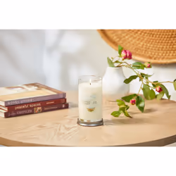 Yankee Candle Clean Cotton Signature Medium Pillar Candle  14.25oz  White