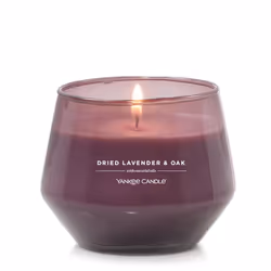 Yankee Candle Studio Medium Candle Dried Lavender & Oak 10 oz: Long-Lasting Essential-Oil Scented Soy Wax Blend Candle | 4 ...