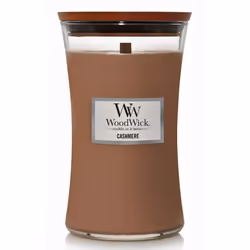 WoodWick Large Hourglass Candle  Cashmere - Premium Soy Blend Wax  Pluswick Innovation Wood Wick  Made in USA