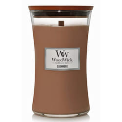 WoodWick Large Hourglass Candle  Cashmere - Premium Soy Blend Wax  Pluswick Innovation Wood Wick  Made in USA