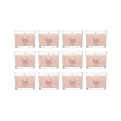 Yankee Candle Signature Votive Mini Candle Jar  Pink Sands Scent  Natural Soy Wax Blend Candle with Natural Fiber Wick  1.3 OZ Glass Jar (Pack of 12)