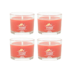 Yankee Candle Signature Votive Mini Candle Jar  Apple Pumpkin Scent  Natural Soy Wax Blend Candle with Natural Fiber Wick  1.3 OZ Glass Jar (Pack of 4