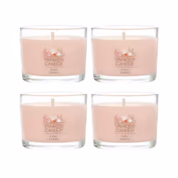 Yankee Candle Signature Votive Mini Candle Jar Pink Sands Scent Natural Soy Wax Blend Candle with Natural Fiber Wick 1.3 O ...
