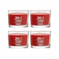 Yankee Candle Signature Votive Mini Candle Jar  Sparkling Cinnamon Scent  Natural Soy Wax Blend Candle with Natural Fiber Wic ...
