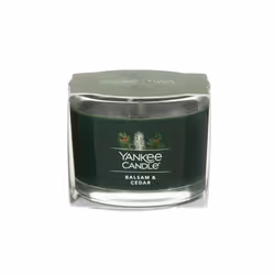 Yankee Candle Signature Votive Mini Candle Jar  Balsam & Cedar Scent  Natural Soy Wax Blend Candle with Natural Fiber Wick  1.3 OZ Glass Jar (Pack of