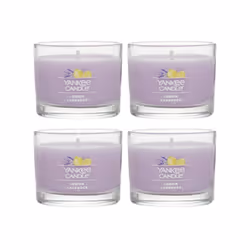 Yankee Candle Signature Votive Mini Candle Jar Lemon Lavender Scent Natural Soy Wax Blend Candle with Natural Fiber Wick 1 ...