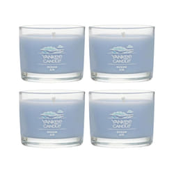 Yankee Candle Signature Votive Mini Candle Jar  Ocean Air Scent  Natural Soy Wax Blend Candle with Natural Fiber Wick  1.3 OZ Glass Jar (Pack of 4)