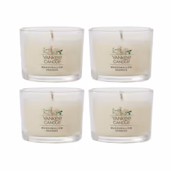 Yankee Candle Signature Votive Mini Candle Jar  Marshmallow Eggnog  Natural Soy Wax Blend Candle with Natural Fiber Wick  1.3 ...