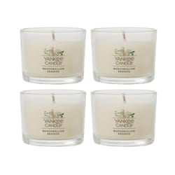 Yankee Candle Signature Votive Mini Candle Jar  Marshmallow Eggnog  Natural Soy Wax Blend Candle with Natural Fiber Wick  1.3 OZ Glass Jar (Pack of 4)