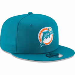 New Era NFL 9FIFTY Adjustable Snapback Hat Cap One Size Fits All (Miami Dolphins Historic Logo)