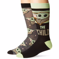 Star Wars The Mandalorian The Child Mens 2 Pack Crew Socks
