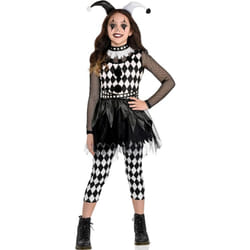 Amscan Party City Punky Jester Costume for Kids - Scary Halloween Costume with Printed Top  Leggings  & Headband for Girls & Boys - Costumes for Hallo