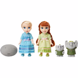 Disney Frozen Petite Anna & Elsa Dolls with Surprise Trolls Gift Set, Each Doll Is Approximately 6 inches Tall - Includes 2 Troll Friends! Perfect for