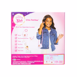 Disney Princess Style Collection Girls Purse Pretend Play Chic Petite Bag A - Mini Soft Vinyl Handbag for Girls with 5+ Accessories for Girls Ages 3 a