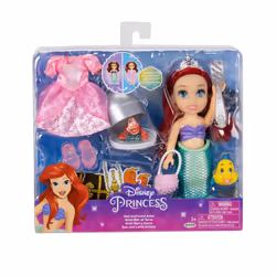 Disney Princess Ariel Doll Sea to Land Petite Ariel Doll with Sebastian & Flounder  in Mermaid Tail and Pink Dress Fashions - Additional view 2