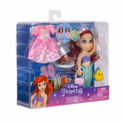 Disney Princess Ariel Doll Sea to Land Petite Ariel Doll with Sebastian & Flounder  in Mermaid Tail and Pink Dress Fashions - Additional view 4
