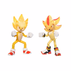 JAKKS Pacific Sonic The Hedgehog Light Up Super Sonic & Super Shadow Action Figure Set