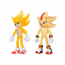 JAKKS Pacific Sonic The Hedgehog Light Up Super Sonic & Super Shadow Action Figure Set