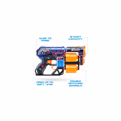 36651 X-Shot Skins Dread, Poppy, 12 Darts Foam Blaster, Jumpscare, Medium