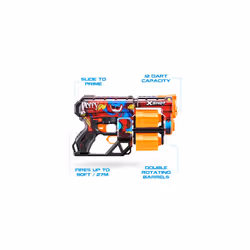 Skins Dread Blaster - Poppy Playtime (Toony) by ZURU with 12 Darts, Rotating Double Barrel, Air Pocket Dart Technology, Toy Foam Blaster for Kids,