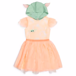 STAR WARS The Child Big Girls Cosplay Costume Short Sleeve Dress Tie Dye Pink 10-12