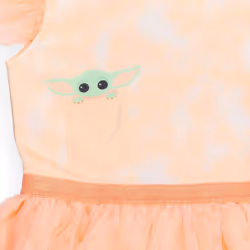 STAR WARS The Child Big Girls Cosplay Costume Short Sleeve Dress Tie Dye Pink 10-12