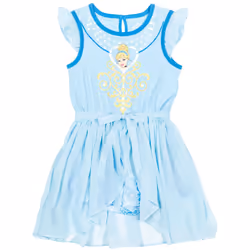 Disney Princess Cinderella Little Girls Sleeveless Romper With Skirt Overlay 78