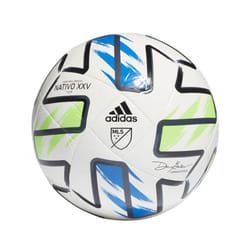 adidas Unisex-Adult MLS Nativo XXV Club Ball  White/Solar Green/Glory Blue/Black  3