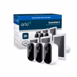 Arlo Essential 3 2K Security Camera, 3-cam with Solar Panel - Additional view 2