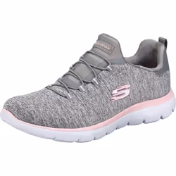 Skechers Women's Summits-Quick Getaway Sneaker  Grey/Light Pink  9.5 Wide