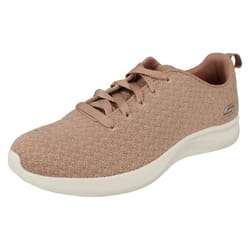 ) Ladies Bobs Sports By Skechers Lace Up Trainers Grand Jubilee 32803 - UK 3, Rose (Pink