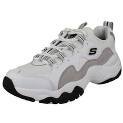 Mens Skechers Lace Up Trainers Zenway 52683 - White, UK 8