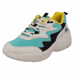 Ladies Skechers Lace Up Memory Foam Casual Trainers Popsicle 33122 - White, UK 4