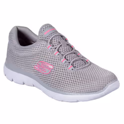 Skechers Womens 2022 Summits Bungee Slip-On Stretch Trainers - UK 4, Grey/Hot Pink