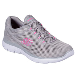 Skechers Womens 2022 Summits Bungee Slip-On Stretch Trainers - UK 4, Grey/Hot Pink